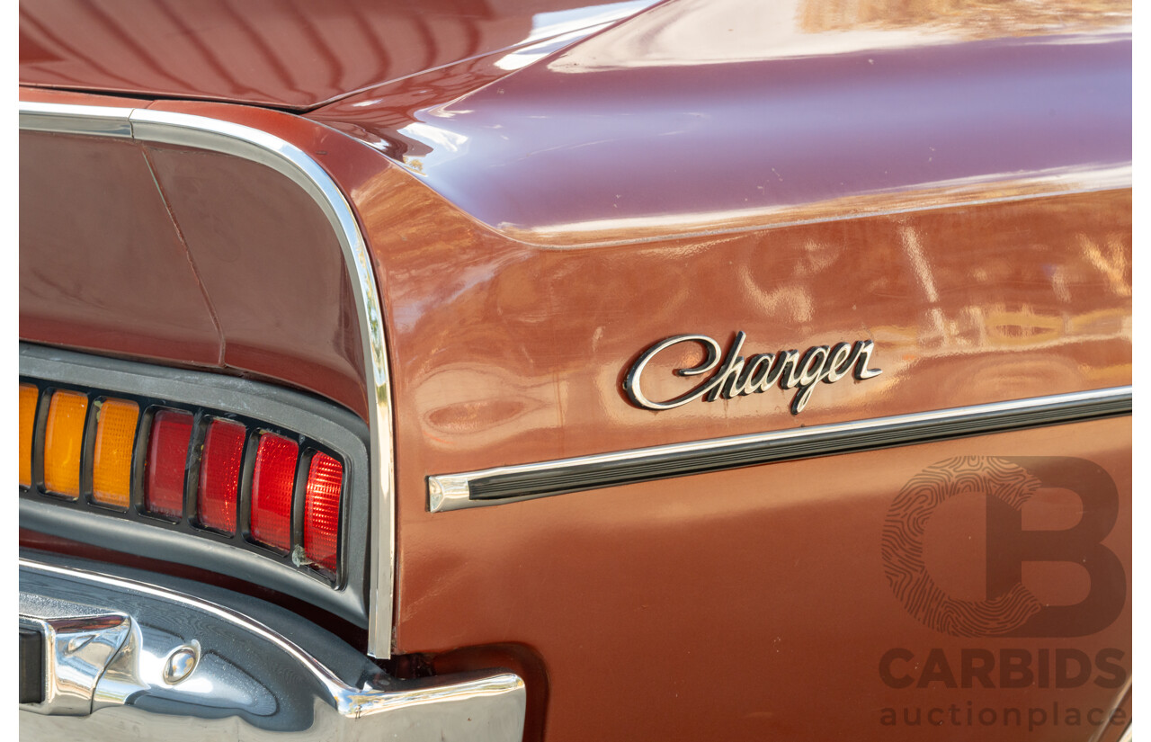 11/1972 Chrysler Valiant VH Charger 770 2d Coupe Russet Metallic 4.3L