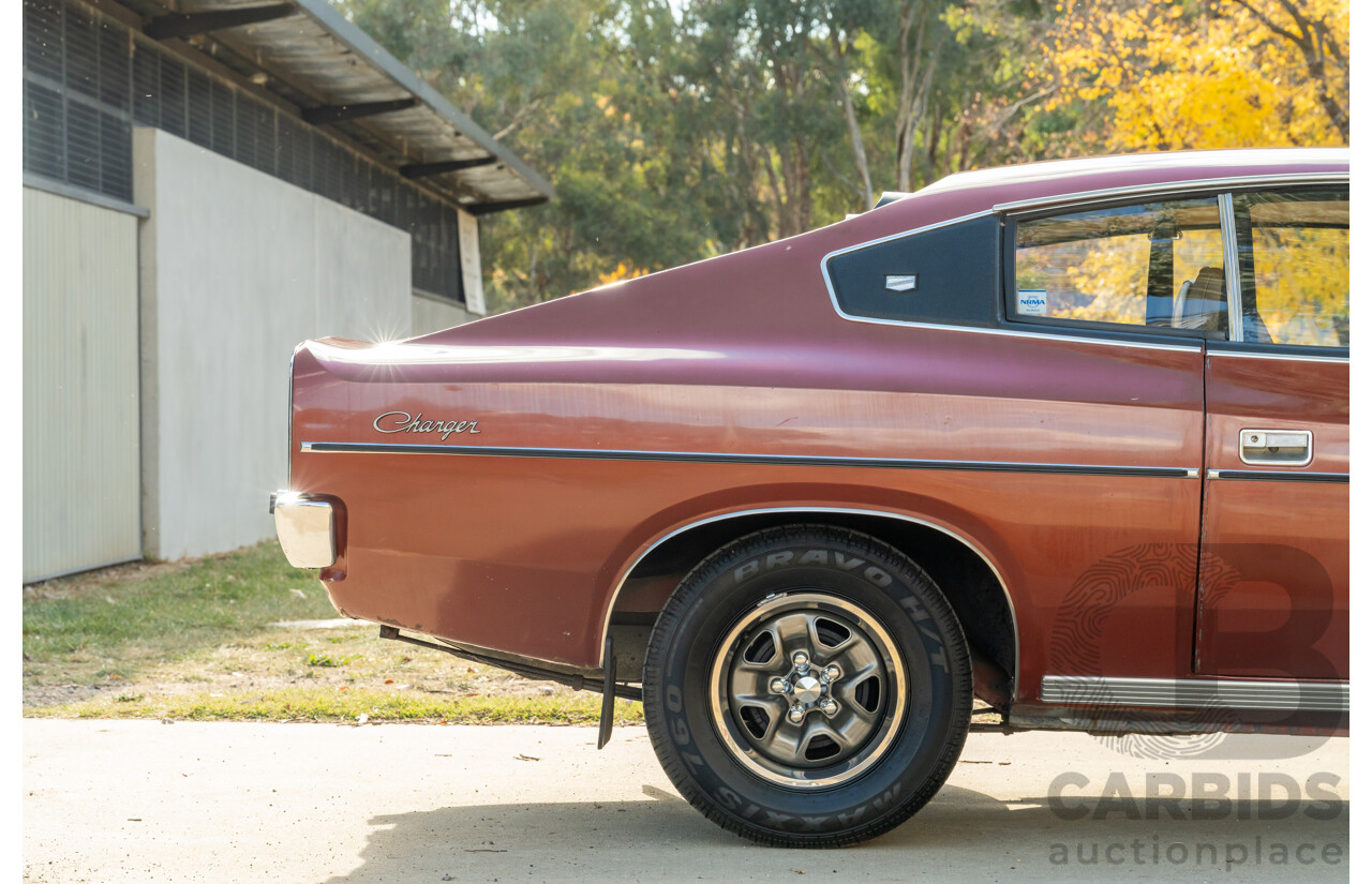 11/1972 Chrysler Valiant VH Charger 770 2d Coupe Russet Metallic 4.3L