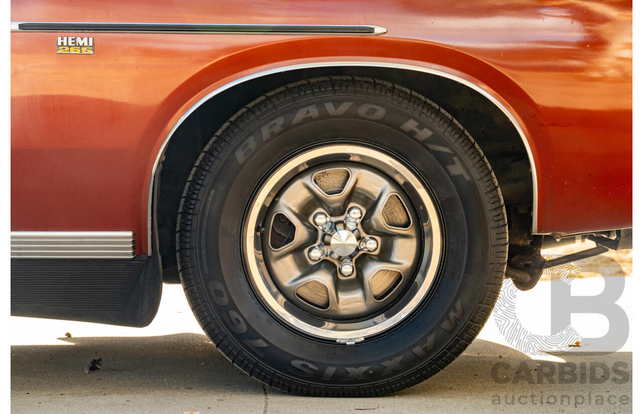 11/1972 Chrysler Valiant VH Charger 770 2d Coupe Russet Metallic 4.3L