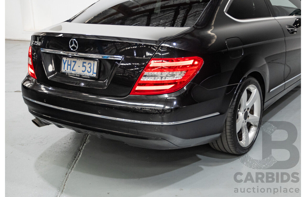 9/2012 Mercedes-Benz C250 Sport BE C204 MY12 2d Coupe Obsidian Black Metallic Turbo 1.8L