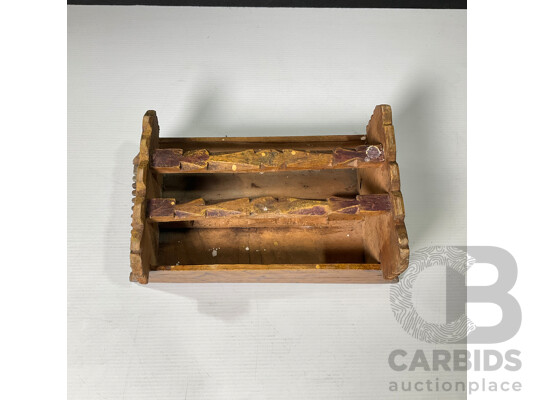 Vintage Handmade Wooden Carrying Box