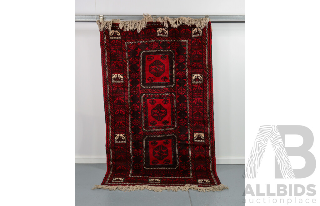 Hand Knotted Persian Baluchi Nomadic Rug