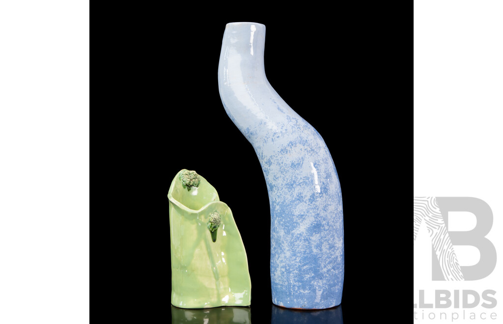 Pair of Coloured Ceramic Vases