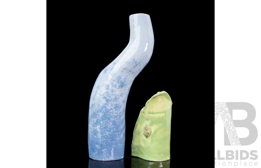 Pair of Coloured Ceramic Vases