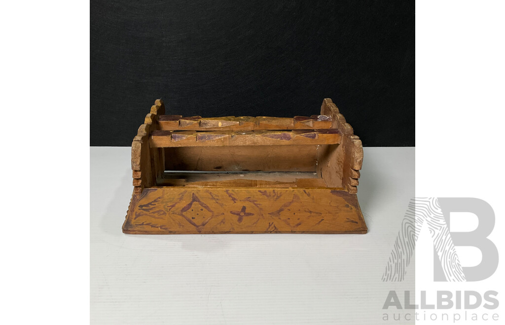 Vintage Handmade Wooden Carrying Box