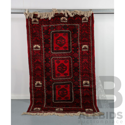 Hand Knotted Persian Baluchi Nomadic Rug