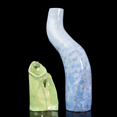 Pair of Coloured Ceramic Vases