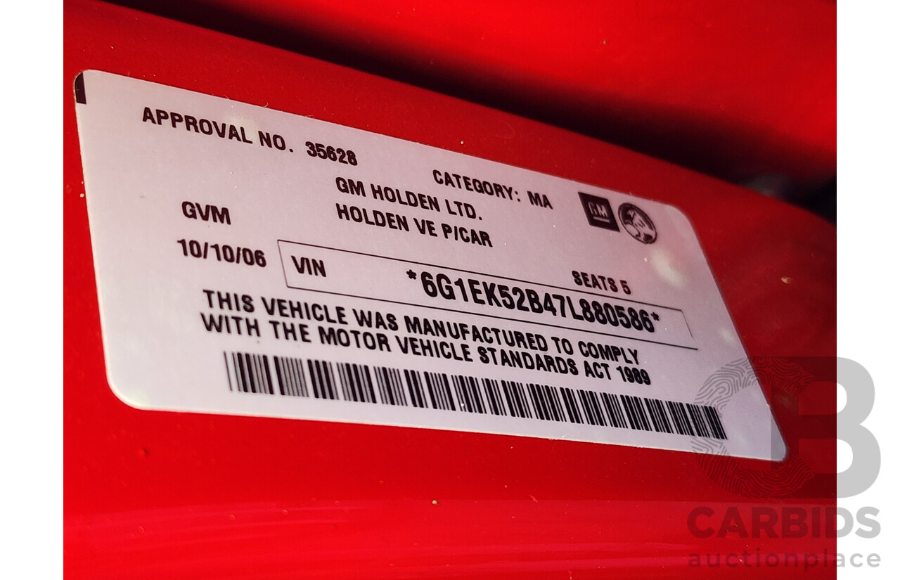 10/2006 Holden Commodore Omega V VE 4d Sedan Red 3.6L