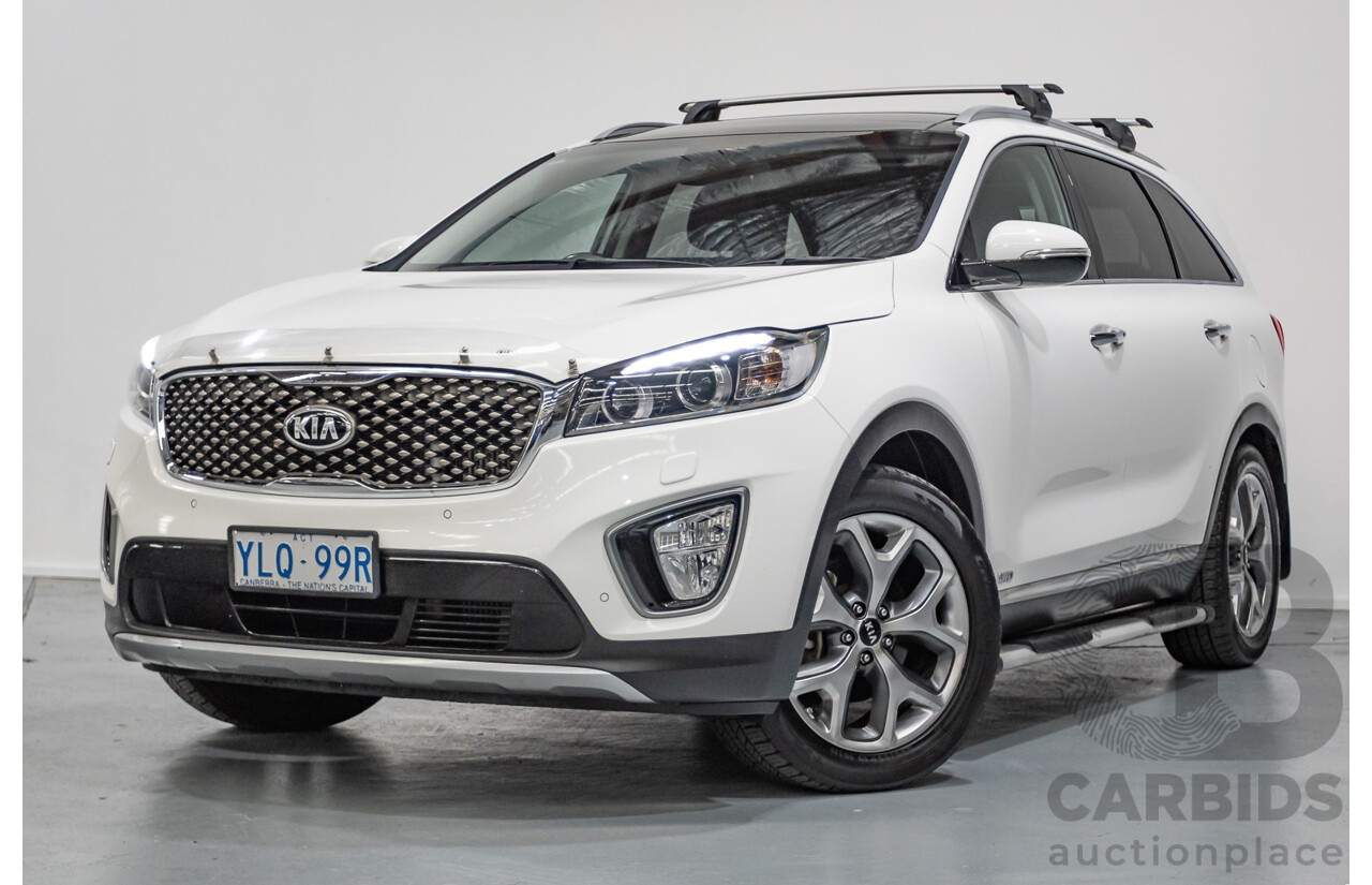 6/2016 Kia Sorento Platinum (AWD) UM MY16 4d Wagon Clear White Turbo Diesel 2.2L
