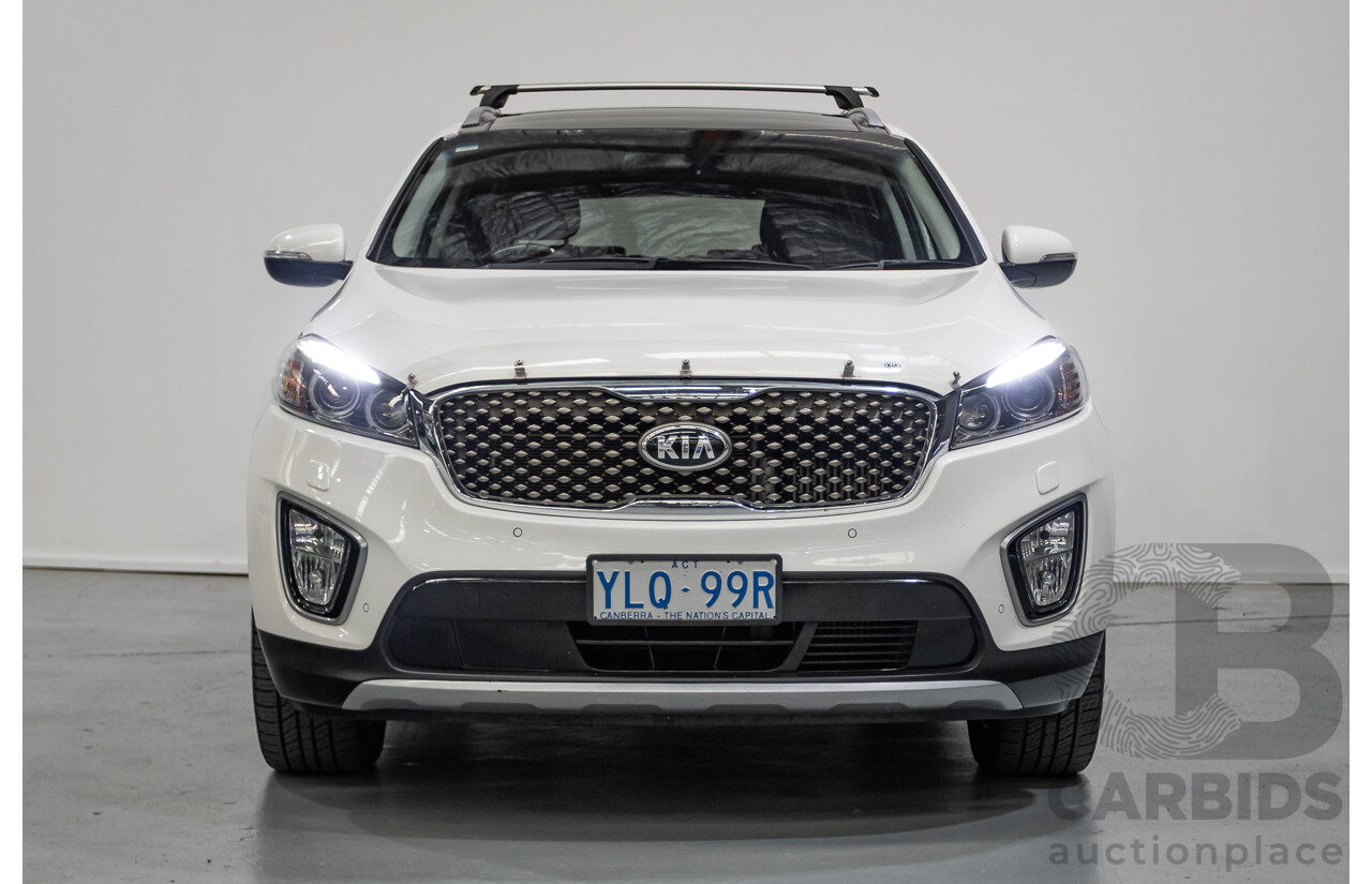 6/2016 Kia Sorento Platinum (AWD) UM MY16 4d Wagon Clear White Turbo Diesel 2.2L