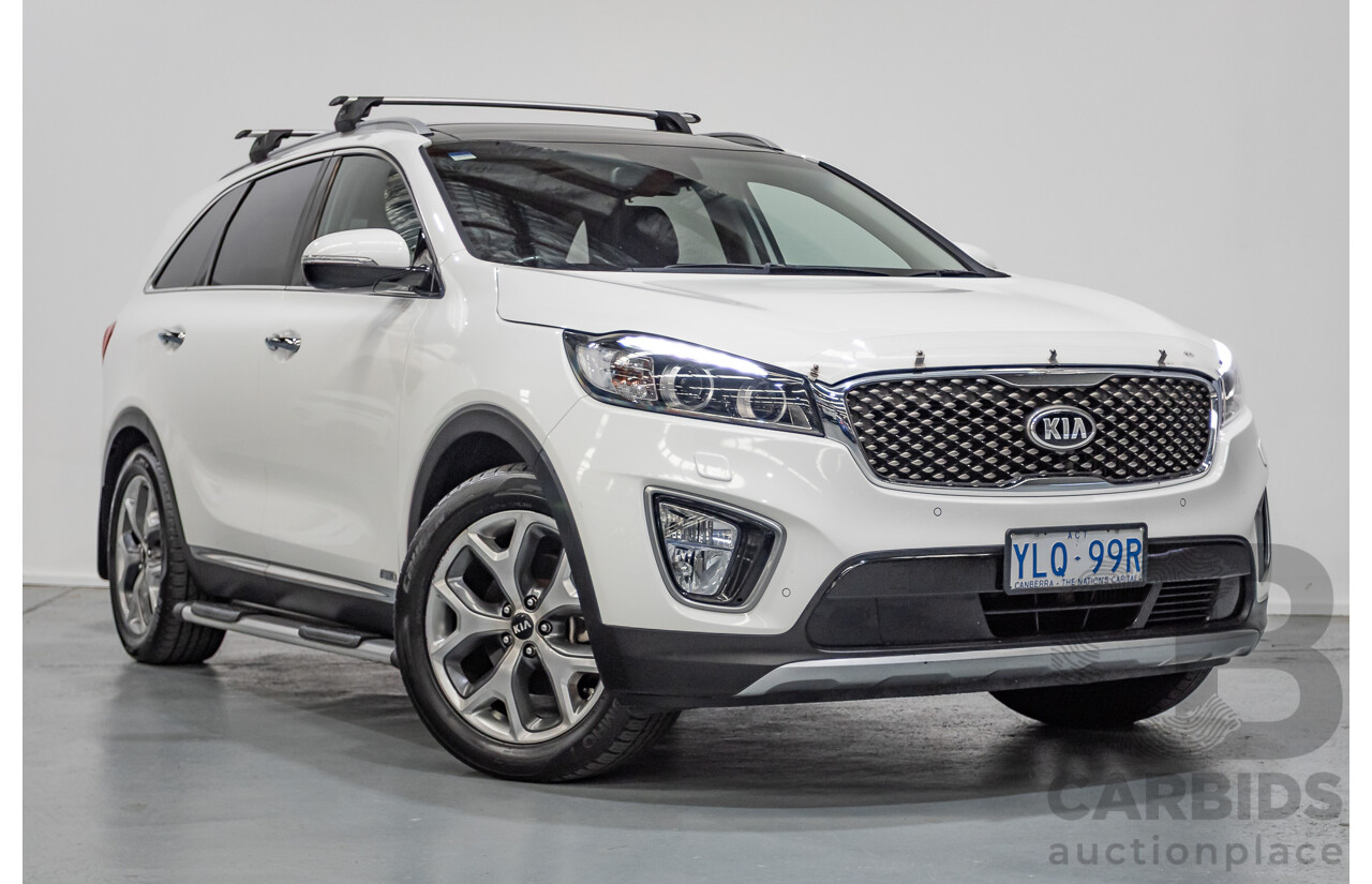 6/2016 Kia Sorento Platinum (AWD) UM MY16 4d Wagon Clear White Turbo Diesel 2.2L