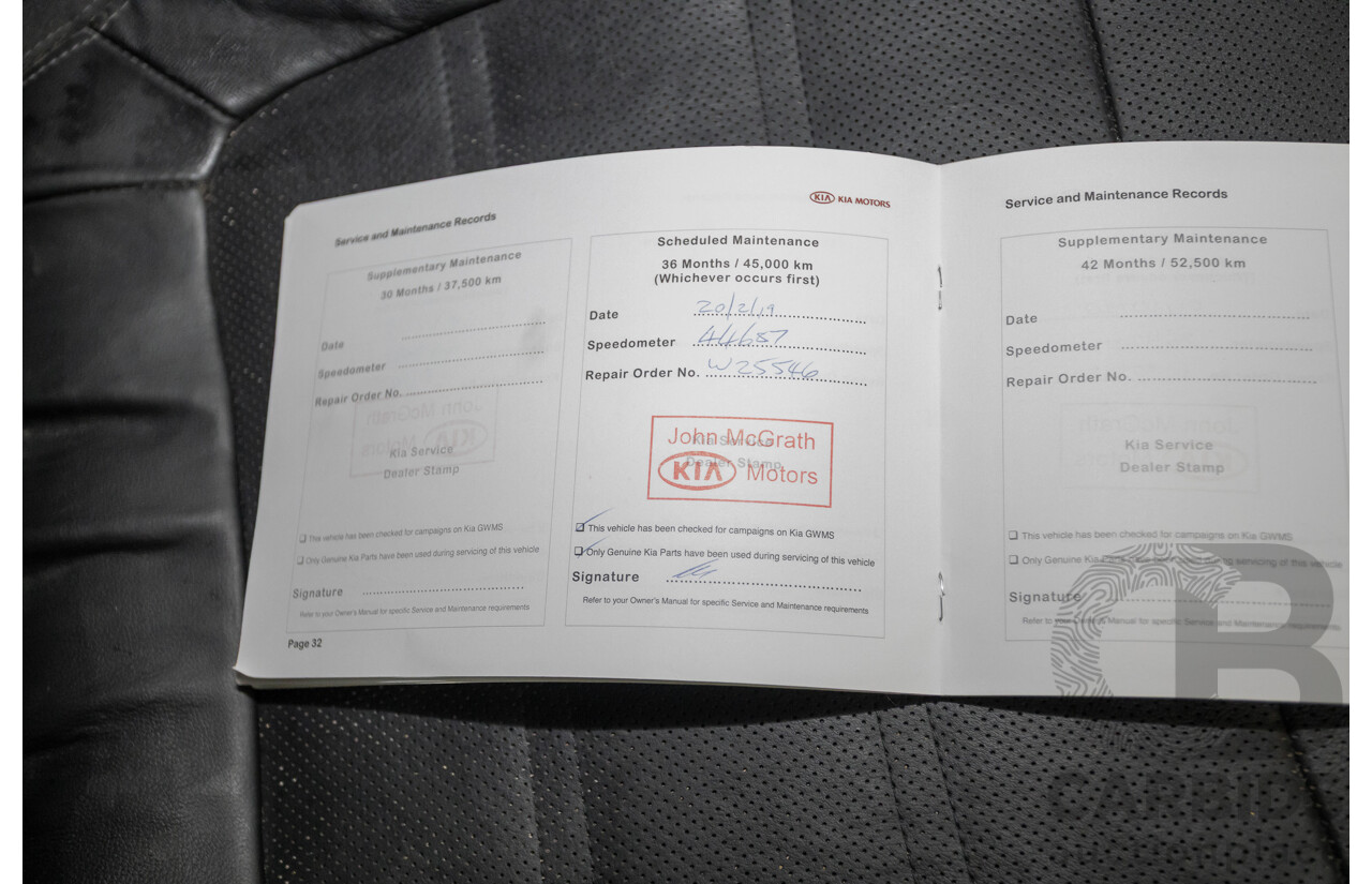 6/2016 Kia Sorento Platinum (AWD) UM MY16 4d Wagon Clear White Turbo Diesel 2.2L