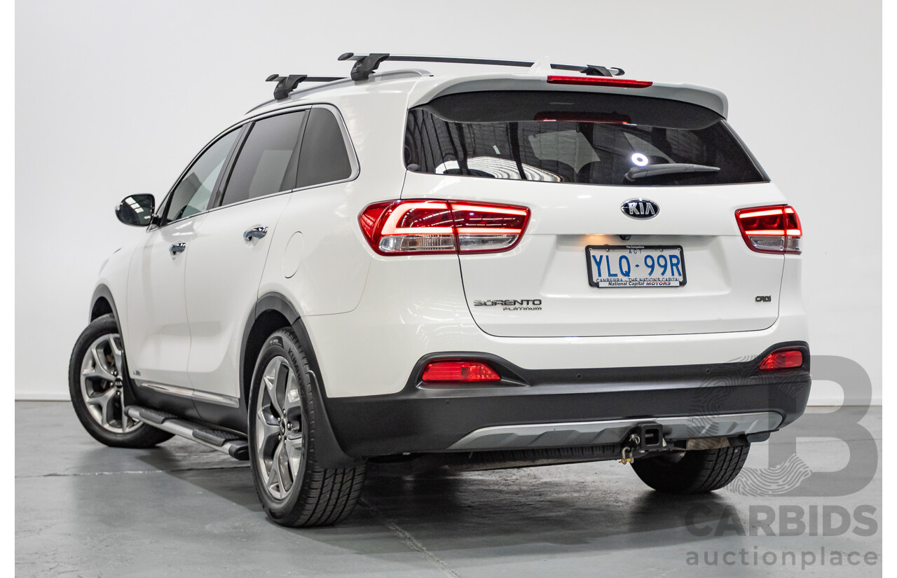 6/2016 Kia Sorento Platinum (AWD) UM MY16 4d Wagon Clear White Turbo Diesel 2.2L