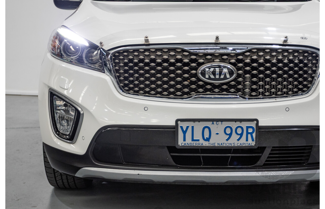 6/2016 Kia Sorento Platinum (AWD) UM MY16 4d Wagon Clear White Turbo Diesel 2.2L