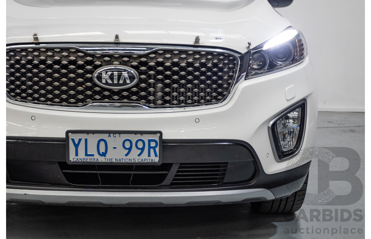 6/2016 Kia Sorento Platinum (AWD) UM MY16 4d Wagon Clear White Turbo Diesel 2.2L