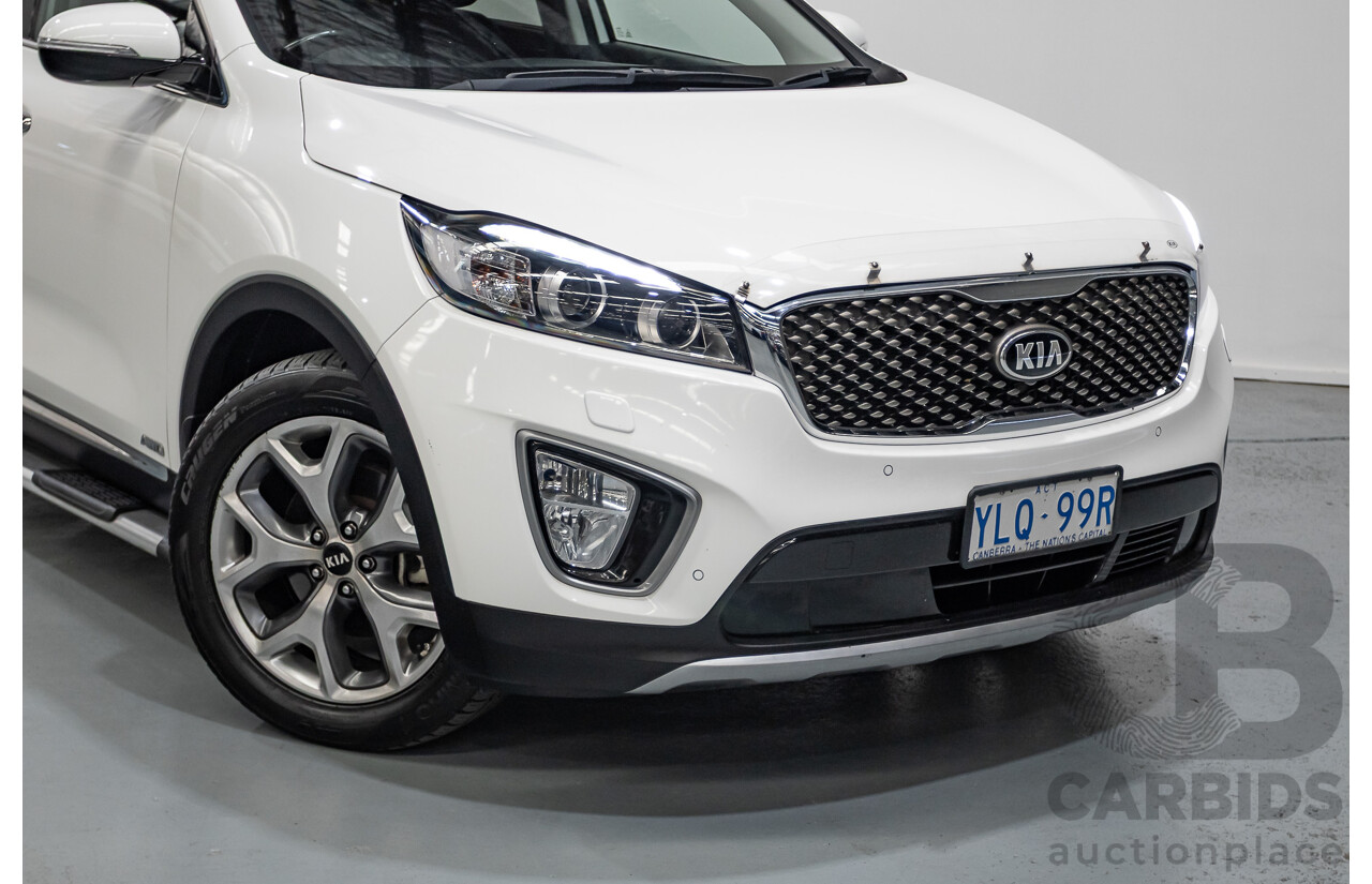 6/2016 Kia Sorento Platinum (AWD) UM MY16 4d Wagon Clear White Turbo Diesel 2.2L