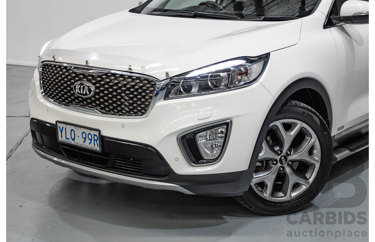 6/2016 Kia Sorento Platinum (AWD) UM MY16 4d Wagon Clear White Turbo Diesel 2.2L