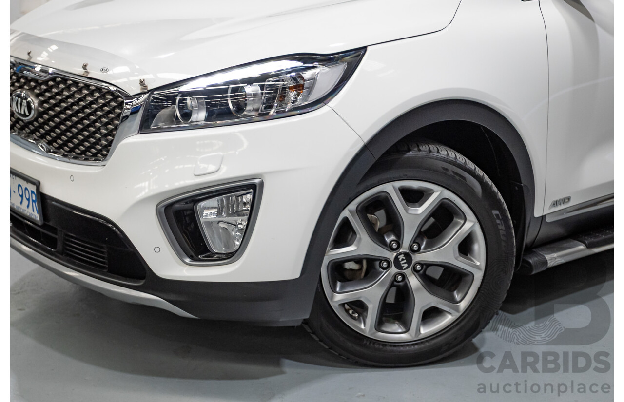 6/2016 Kia Sorento Platinum (AWD) UM MY16 4d Wagon Clear White Turbo Diesel 2.2L