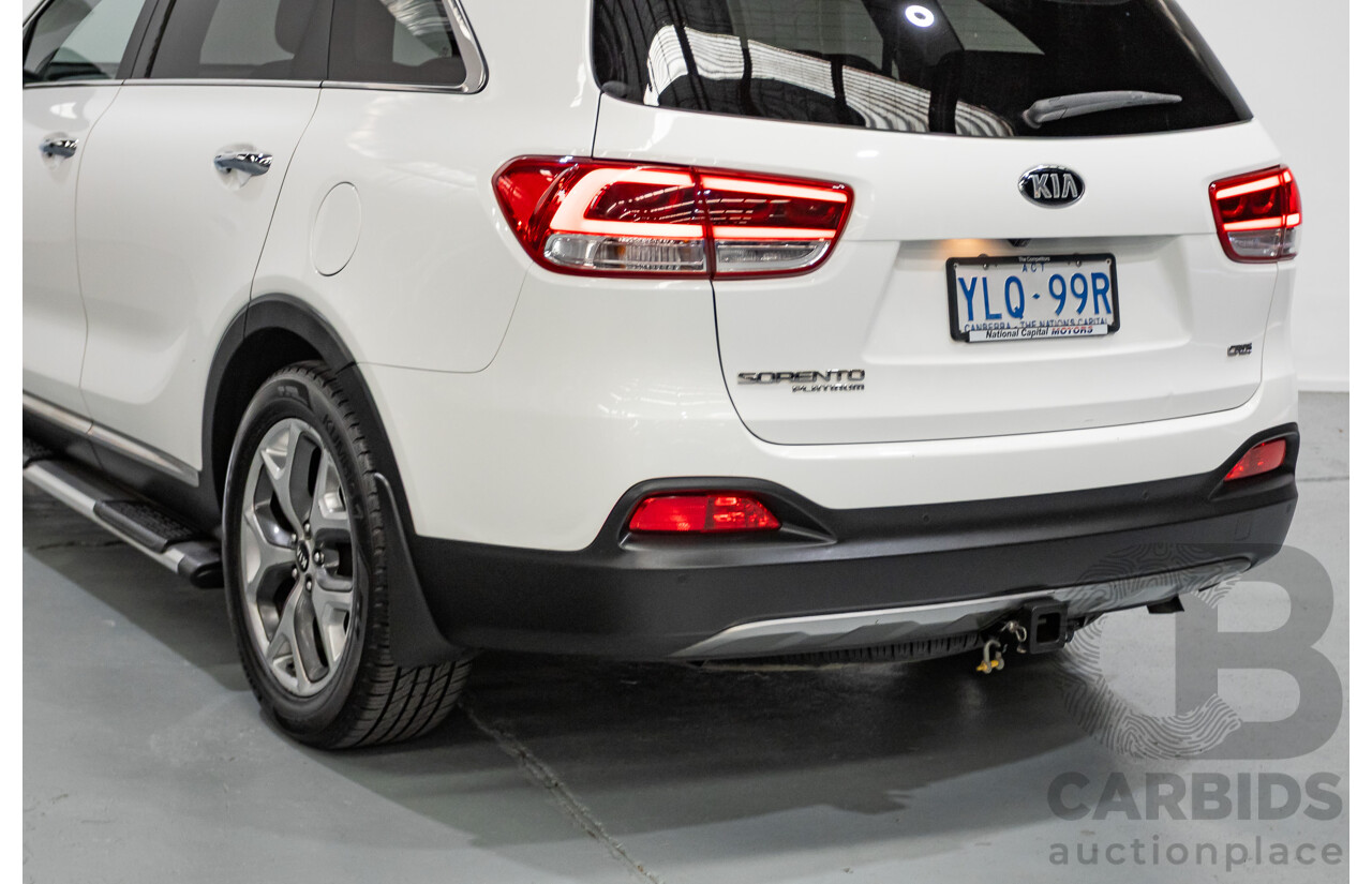 6/2016 Kia Sorento Platinum (AWD) UM MY16 4d Wagon Clear White Turbo Diesel 2.2L