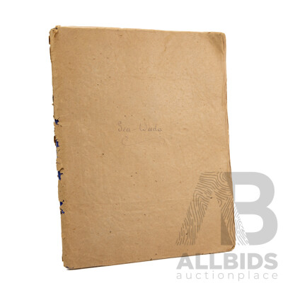 Hand-Collected Vintage Seaweed Collection Housed in a Hand-Made Paper Booklet, 27 X 22 Cm