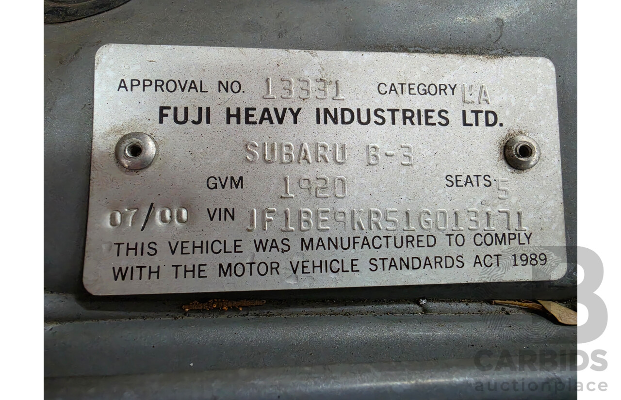 7/2000 Subaru Liberty RX MY00 4d Sedan Silver 2.5L