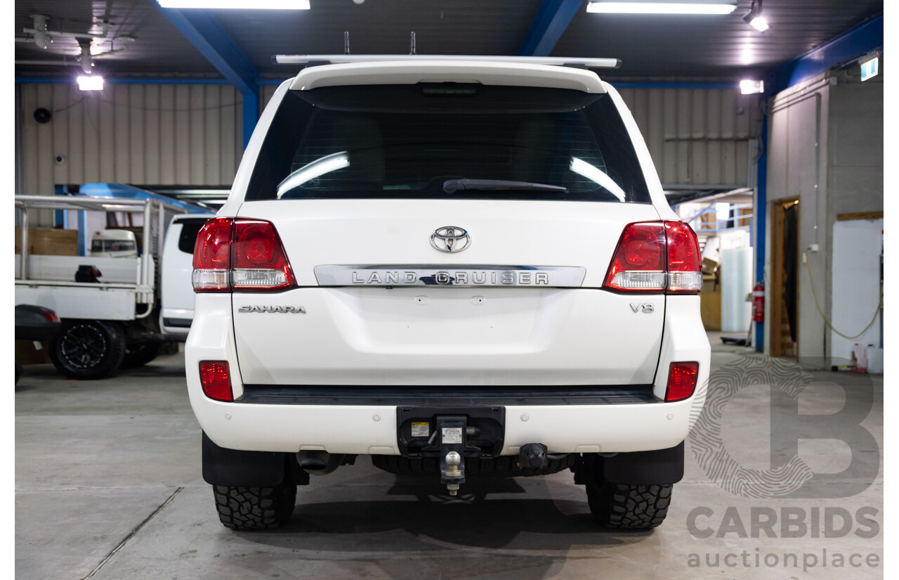 4/2008 Toyota Landcruiser Sahara (4x4) VDJ200R 4D Wagon Blizzard White Twin Turbo Diesel V8 4.5L