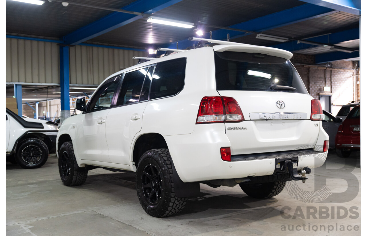 4/2008 Toyota Landcruiser Sahara (4x4) VDJ200R 4D Wagon Blizzard White Twin Turbo Diesel V8 4.5L