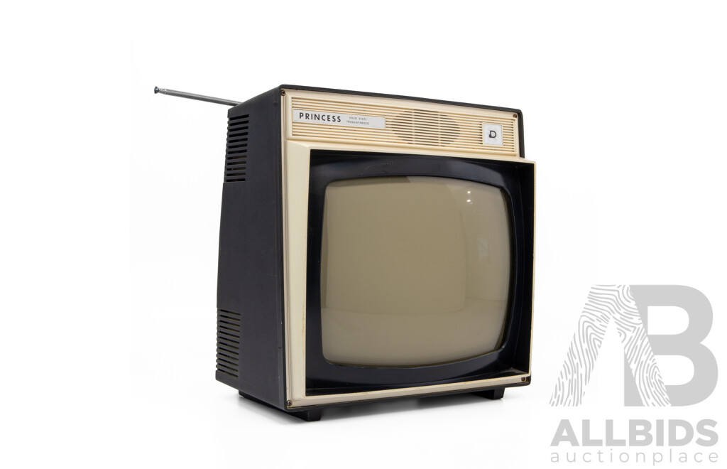 Vintage Princess Black and White Princess Solid State Transistorized Television