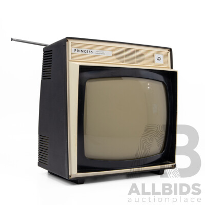Vintage Princess Black and White Princess Solid State Transistorized Television