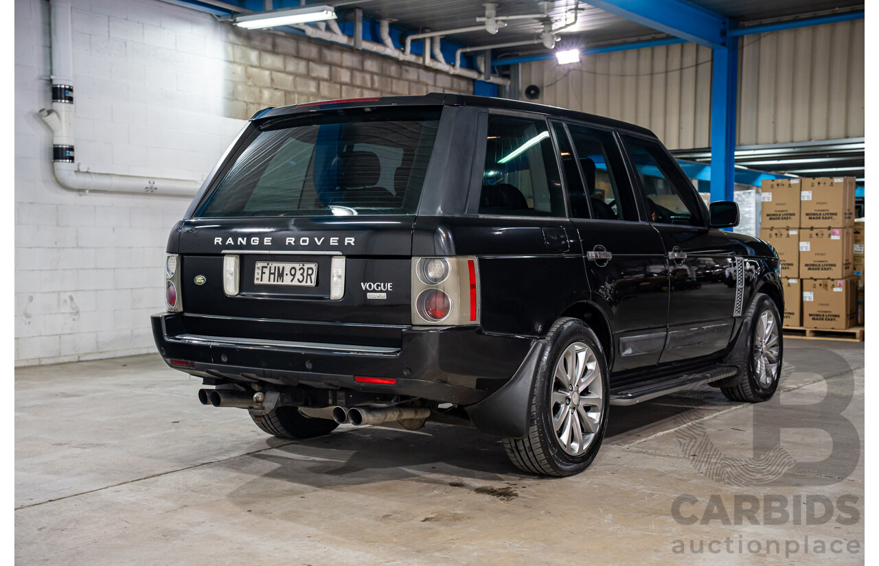 5/2009 Land Rover Range Rover Vogue TdV8 MY08 4d Wagon Santorini Black Metallic Turbo Diesel V8 3.6L