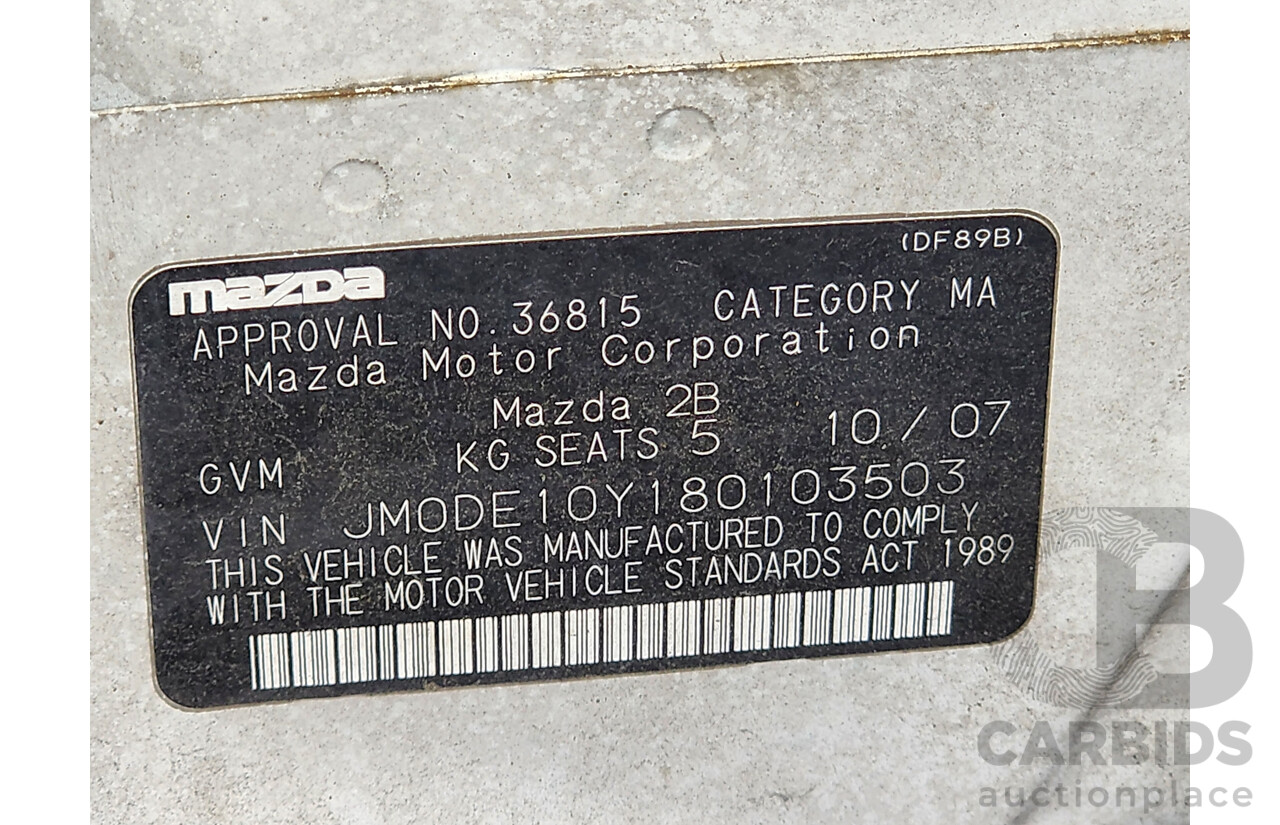 10/2007 Mazda Mazda2 NEO DE 5d Hatchback White 1.5L