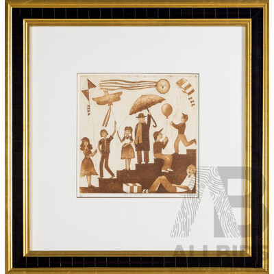 Nadine Saacks, (20th Century, Australian), Come Fly with Me, Original Limited Editioned & Signed Etching, 57 x 55 cm (frame)