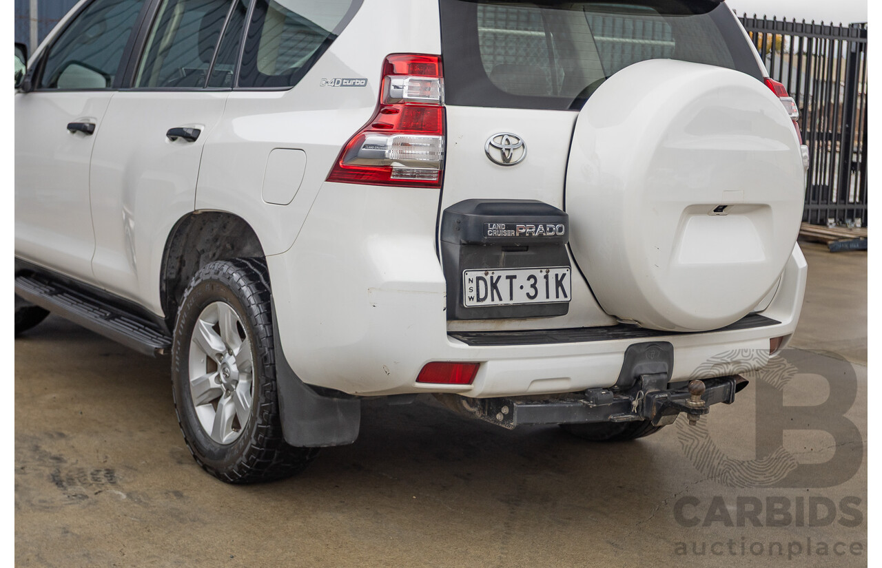 04/2016 Toyota Landcruiser PRADO GX (4x4) GDJ150R MY16 4D Wagon White 2.8L