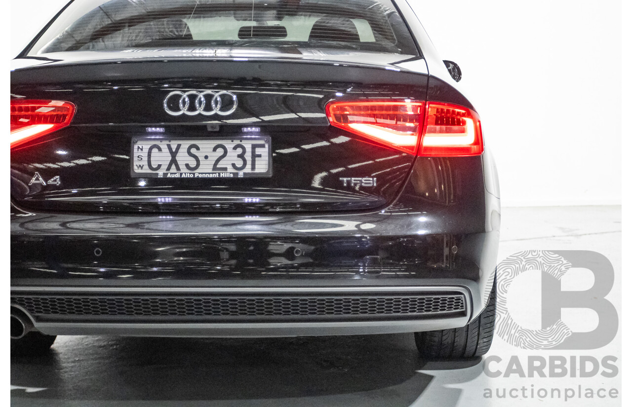 2/2015 Audi A4 S-Line 1.8 TFSI B8 (8K) MY15 4D Sedan Myth Black Metallic Turbo 1.8L