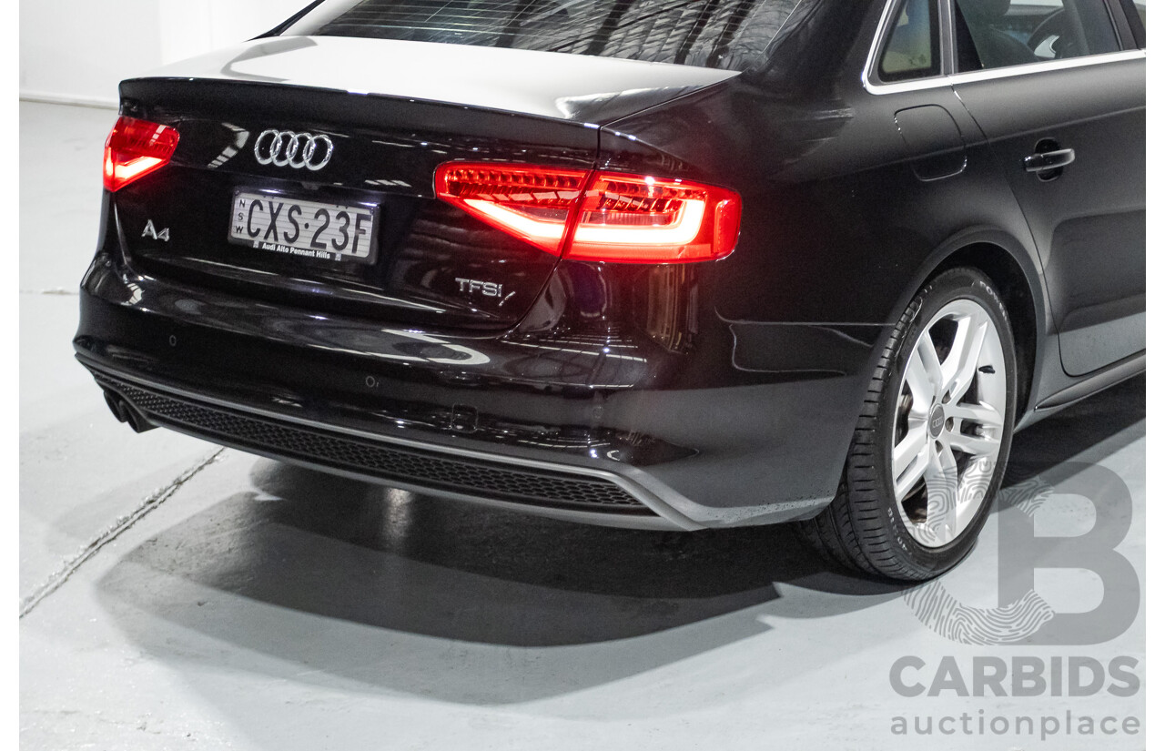 2/2015 Audi A4 S-Line 1.8 TFSI B8 (8K) MY15 4D Sedan Myth Black Metallic Turbo 1.8L