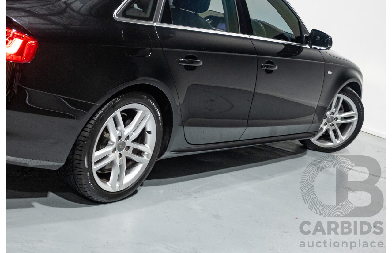 2/2015 Audi A4 S-Line 1.8 TFSI B8 (8K) MY15 4D Sedan Myth Black Metallic Turbo 1.8L