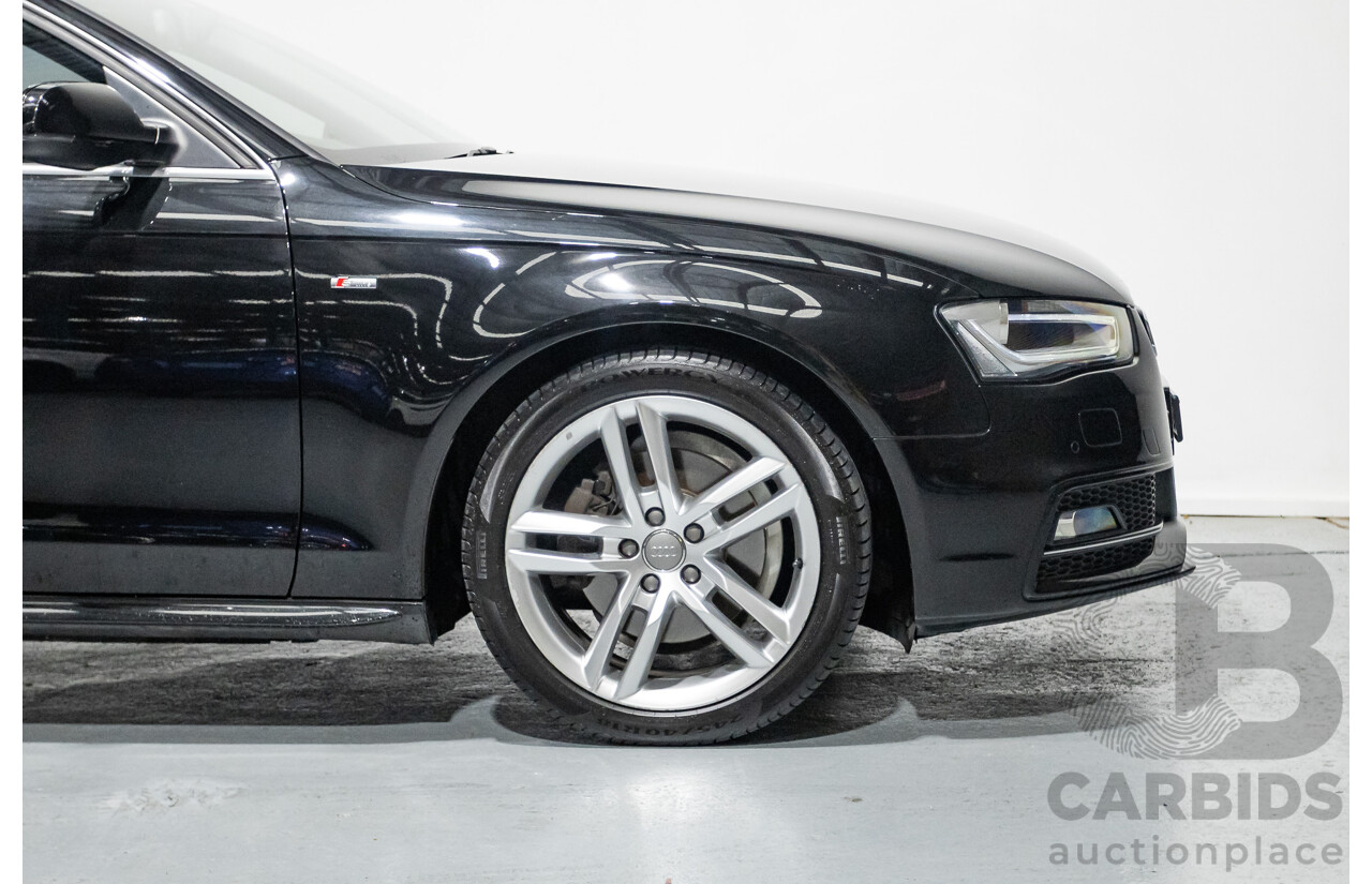 2/2015 Audi A4 S-Line 1.8 TFSI B8 (8K) MY15 4D Sedan Myth Black Metallic Turbo 1.8L