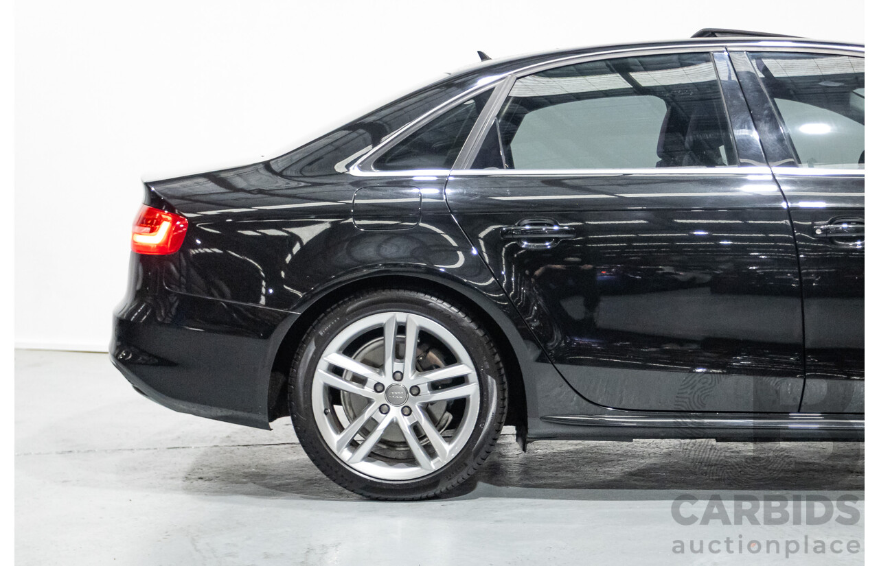 2/2015 Audi A4 S-Line 1.8 TFSI B8 (8K) MY15 4D Sedan Myth Black Metallic Turbo 1.8L