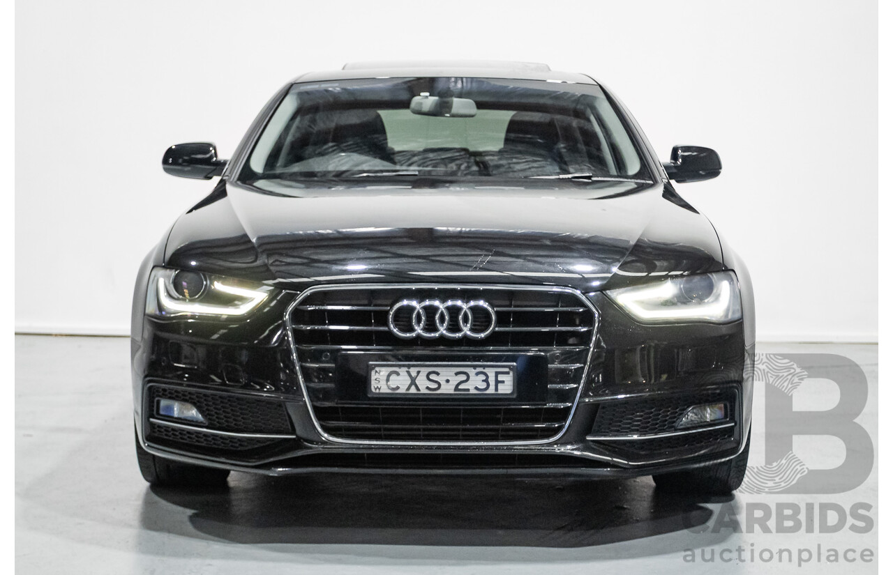 2/2015 Audi A4 S-Line 1.8 TFSI B8 (8K) MY15 4D Sedan Myth Black Metallic Turbo 1.8L