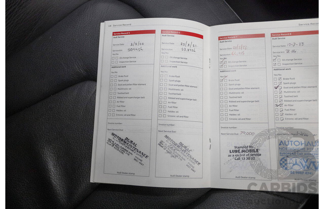 2/2015 Audi A4 S-Line 1.8 TFSI B8 (8K) MY15 4D Sedan Myth Black Metallic Turbo 1.8L