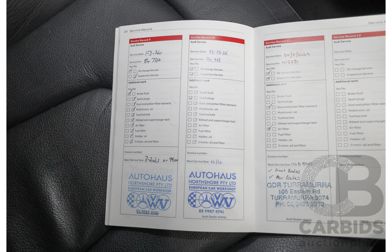 2/2015 Audi A4 S-Line 1.8 TFSI B8 (8K) MY15 4D Sedan Myth Black Metallic Turbo 1.8L