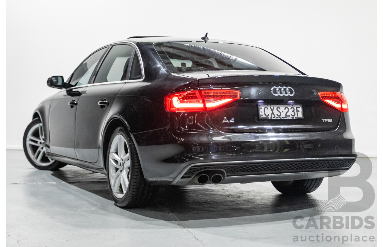 2/2015 Audi A4 S-Line 1.8 TFSI B8 (8K) MY15 4D Sedan Myth Black Metallic Turbo 1.8L