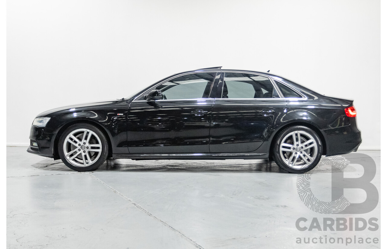 2/2015 Audi A4 S-Line 1.8 TFSI B8 (8K) MY15 4D Sedan Myth Black Metallic Turbo 1.8L