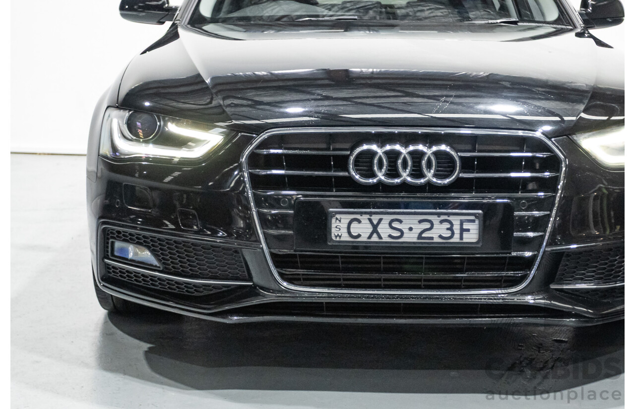 2/2015 Audi A4 S-Line 1.8 TFSI B8 (8K) MY15 4D Sedan Myth Black Metallic Turbo 1.8L