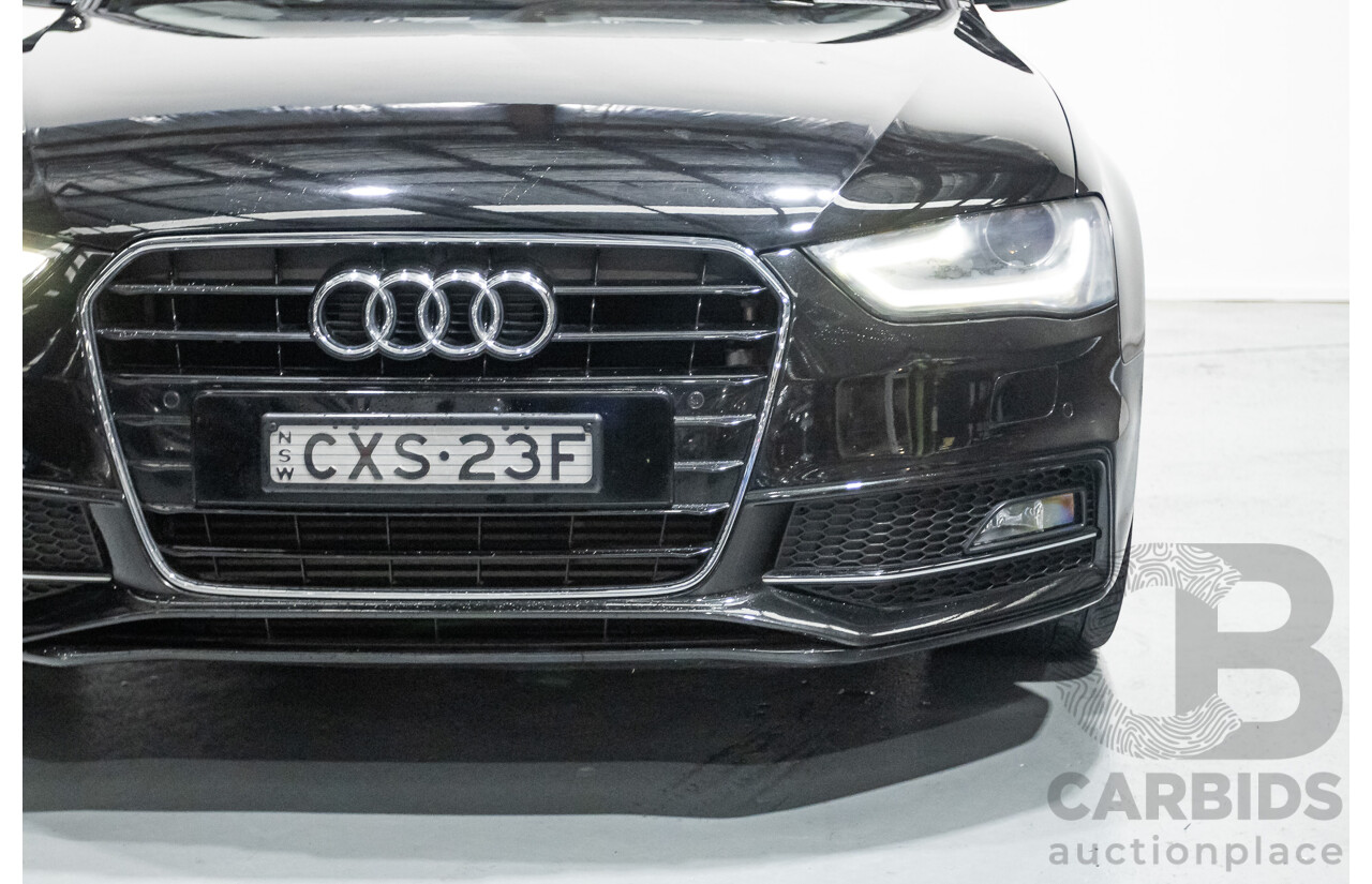 2/2015 Audi A4 S-Line 1.8 TFSI B8 (8K) MY15 4D Sedan Myth Black Metallic Turbo 1.8L