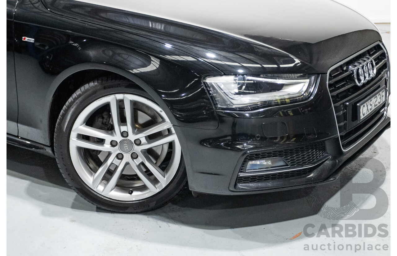 2/2015 Audi A4 S-Line 1.8 TFSI B8 (8K) MY15 4D Sedan Myth Black Metallic Turbo 1.8L
