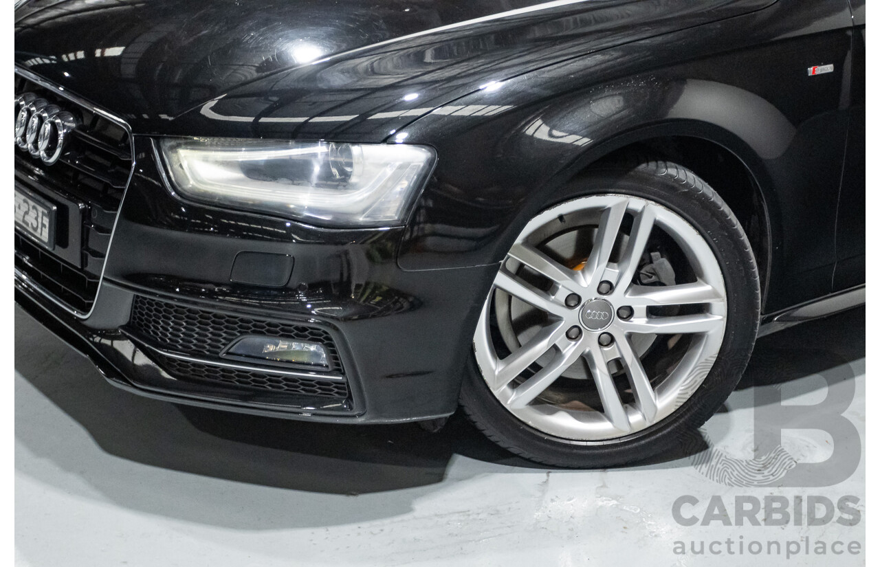 2/2015 Audi A4 S-Line 1.8 TFSI B8 (8K) MY15 4D Sedan Myth Black Metallic Turbo 1.8L
