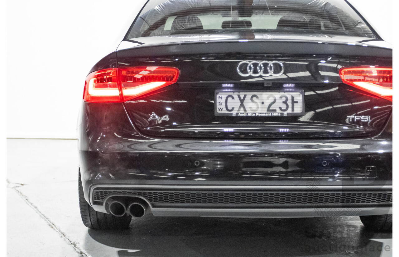2/2015 Audi A4 S-Line 1.8 TFSI B8 (8K) MY15 4D Sedan Myth Black Metallic Turbo 1.8L