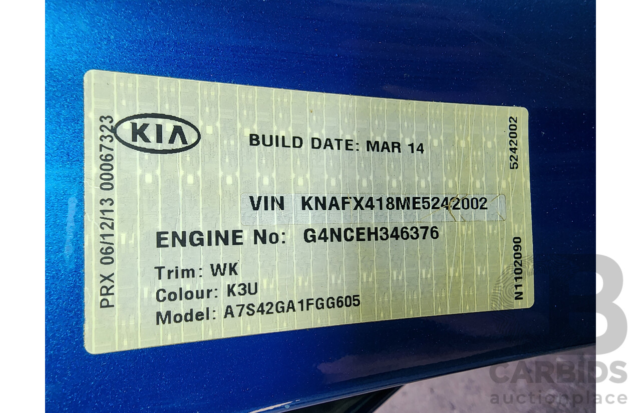 5/2014 Kia Cerato Si YD MY15 4d Sedan Blue 2.0L