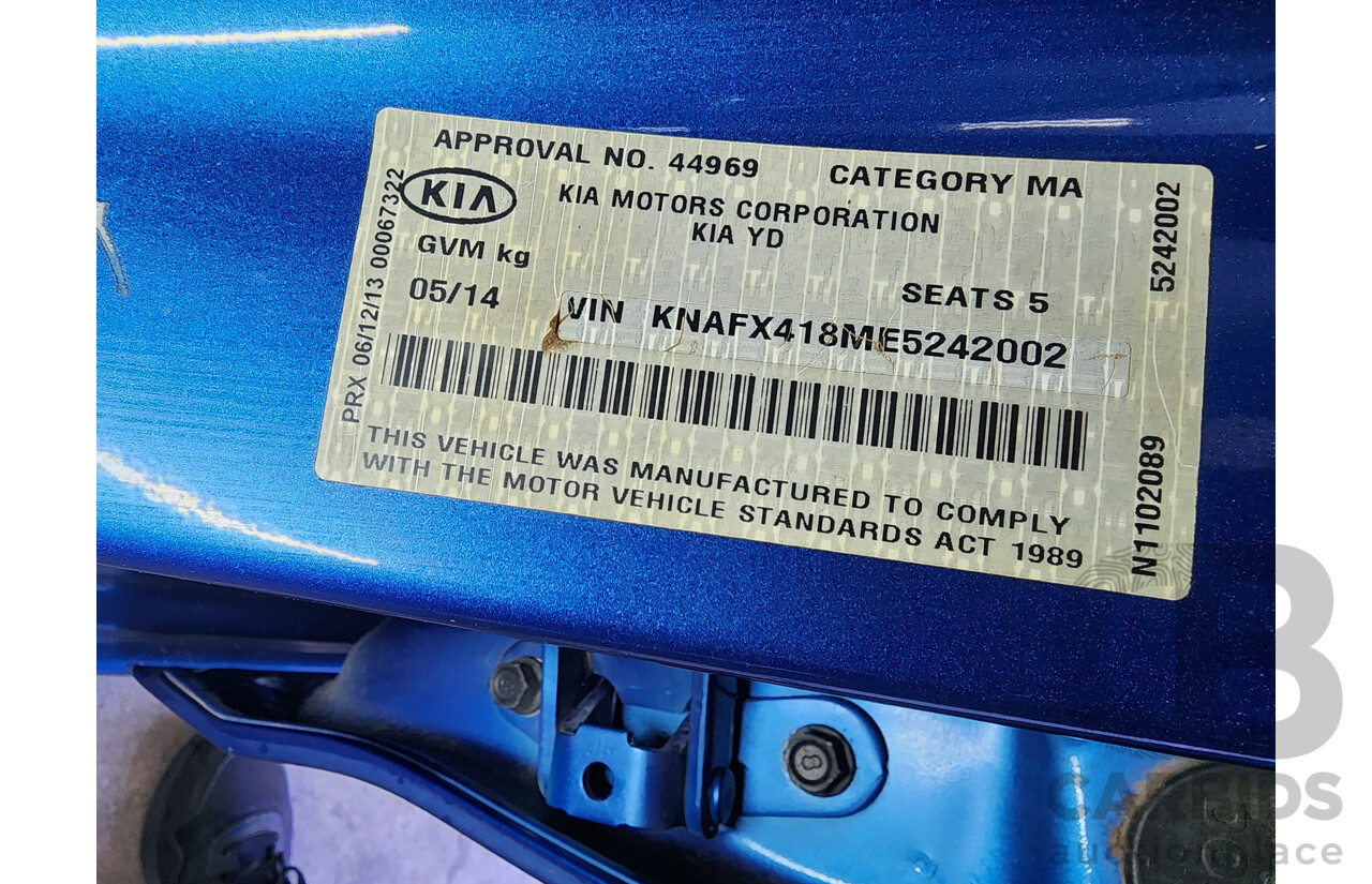 5/2014 Kia Cerato Si YD MY15 4d Sedan Blue 2.0L